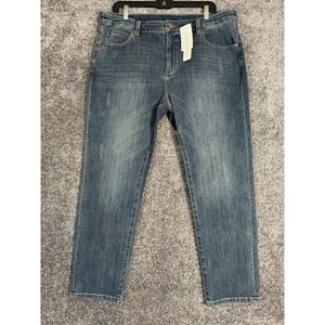 Soft Surroundings Jeans Womens‎ 12 Weekend Straight Ankle Distressed NWT Misses